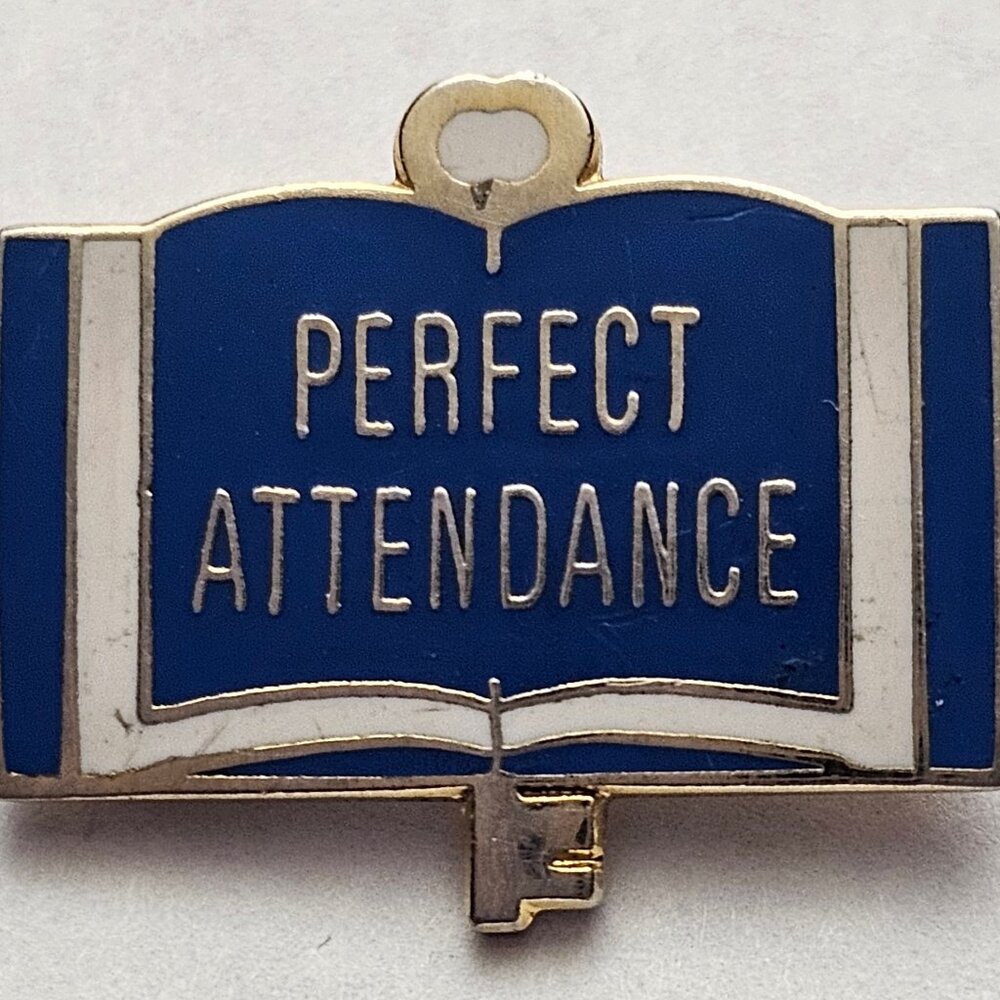Perfect Attendance Vintage Lapel Pin